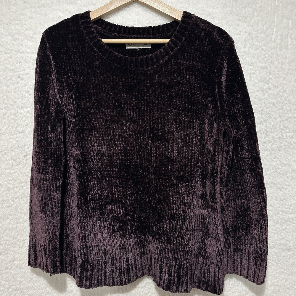 Orvis Chenille Sweater Womens Purple Boxy Pullover Size M, L?